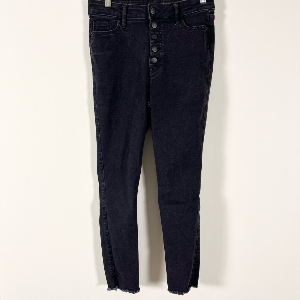 Old Navy Womens 360 Stretch Extra High Rise Rockstar Super Skinny Black Jeans 6